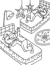 Christmas Elves Dormitory Coloring Page