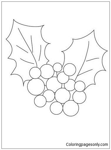 580 Coloring Pages Of Christmas Holly Pictures