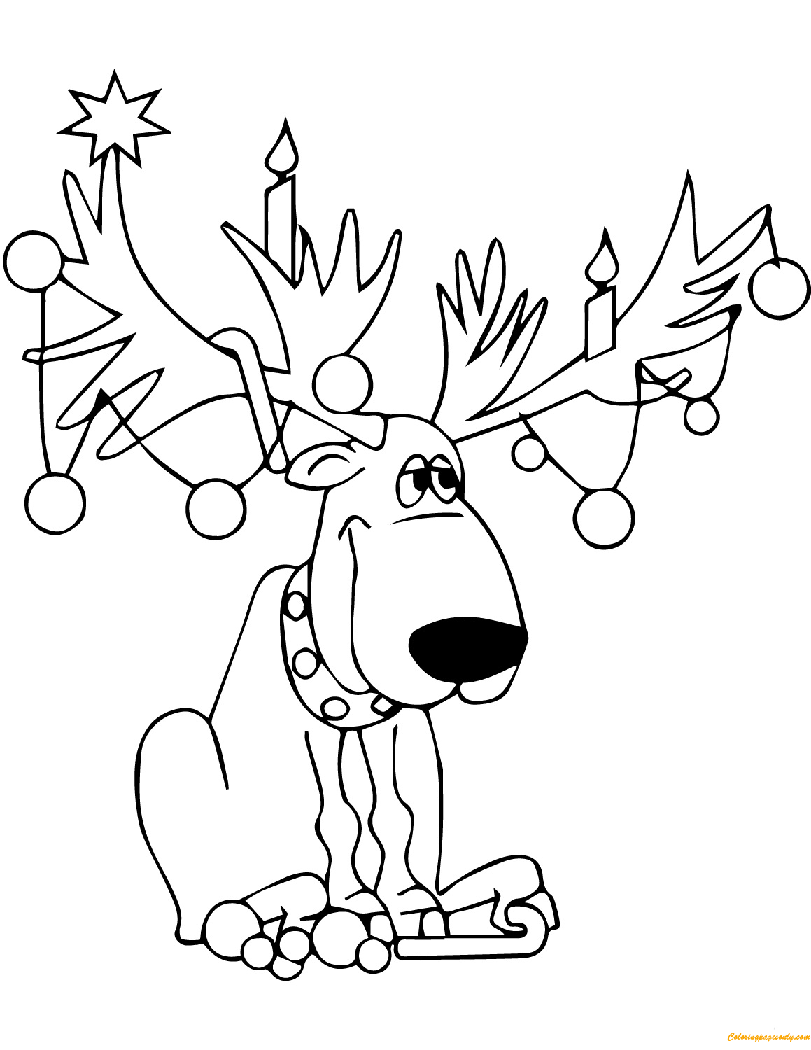 Christmas Coloring Reindeer Coloring Pages