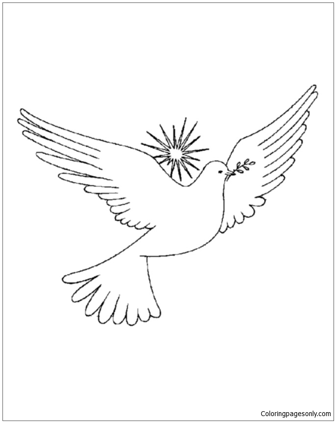 Christmas Dove Coloring Pages