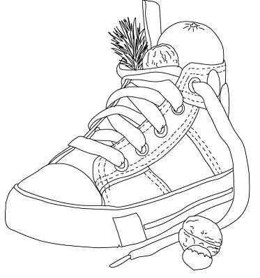 Christmas Shoe Coloring Page