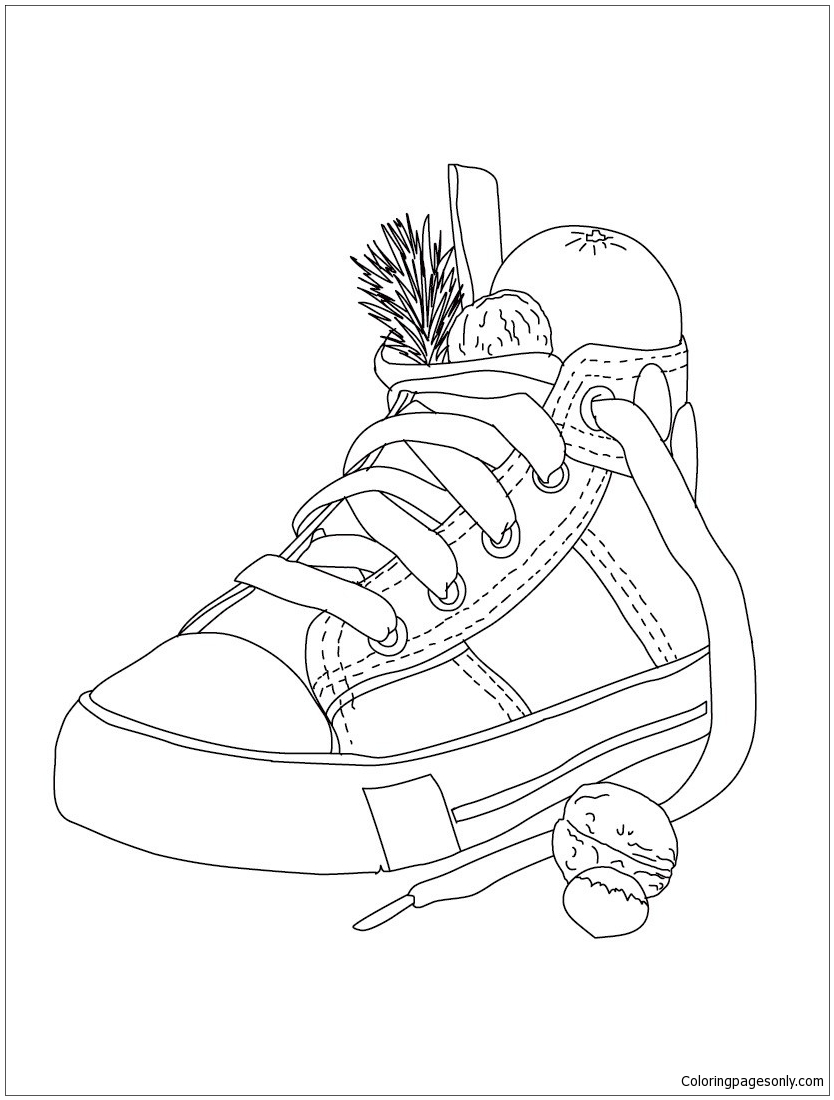 Christmas Shoe Coloring Pages