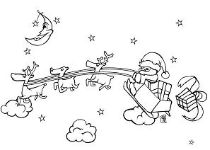 Christmas Sleigh Coloring Pages