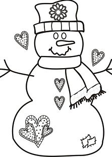 Christmas Snowman 1 Coloring Pages