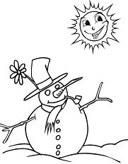 Christmas Snowman 2 Coloring Page