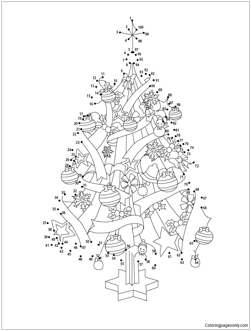 Christmas Tree 5 Coloring Pages - Christmas 2023 Coloring Pages