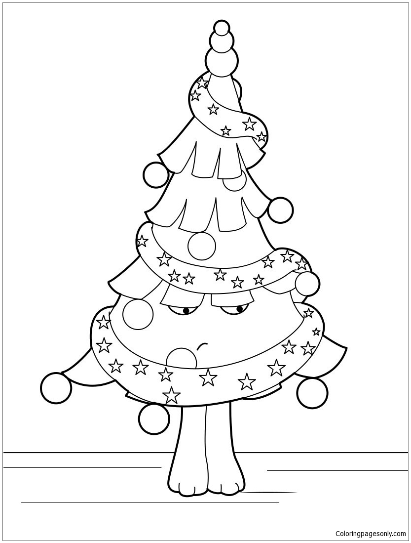 Christmas Tree All Adorned Coloring Pages