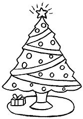 Christmas Tree Kids Coloring Page