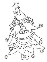Christmas Trees Garlands Coloring Pages