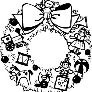 Christmas Wreath Coloring Pages