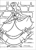 Cinderella And Her Party Gown  from Cinderella Coloring Page