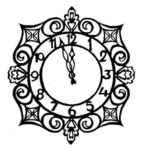 Página para colorir do relógio da Cinderela