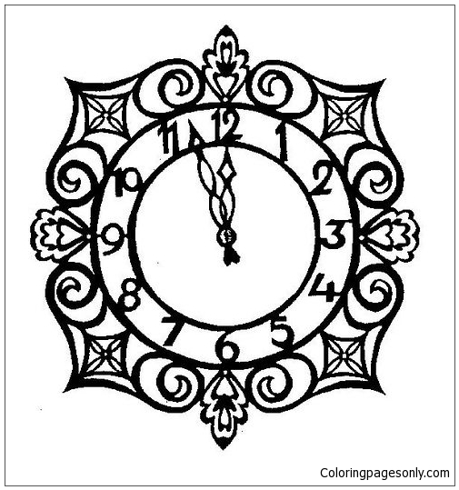 Cinderella Clock Coloring Pages