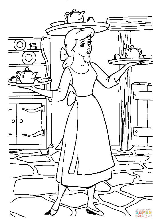 Cinderella Has A Lots Of Things To Do from Cinderella Coloring Page