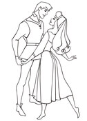 Cinderella With The Prince  from Cinderella Coloring Page