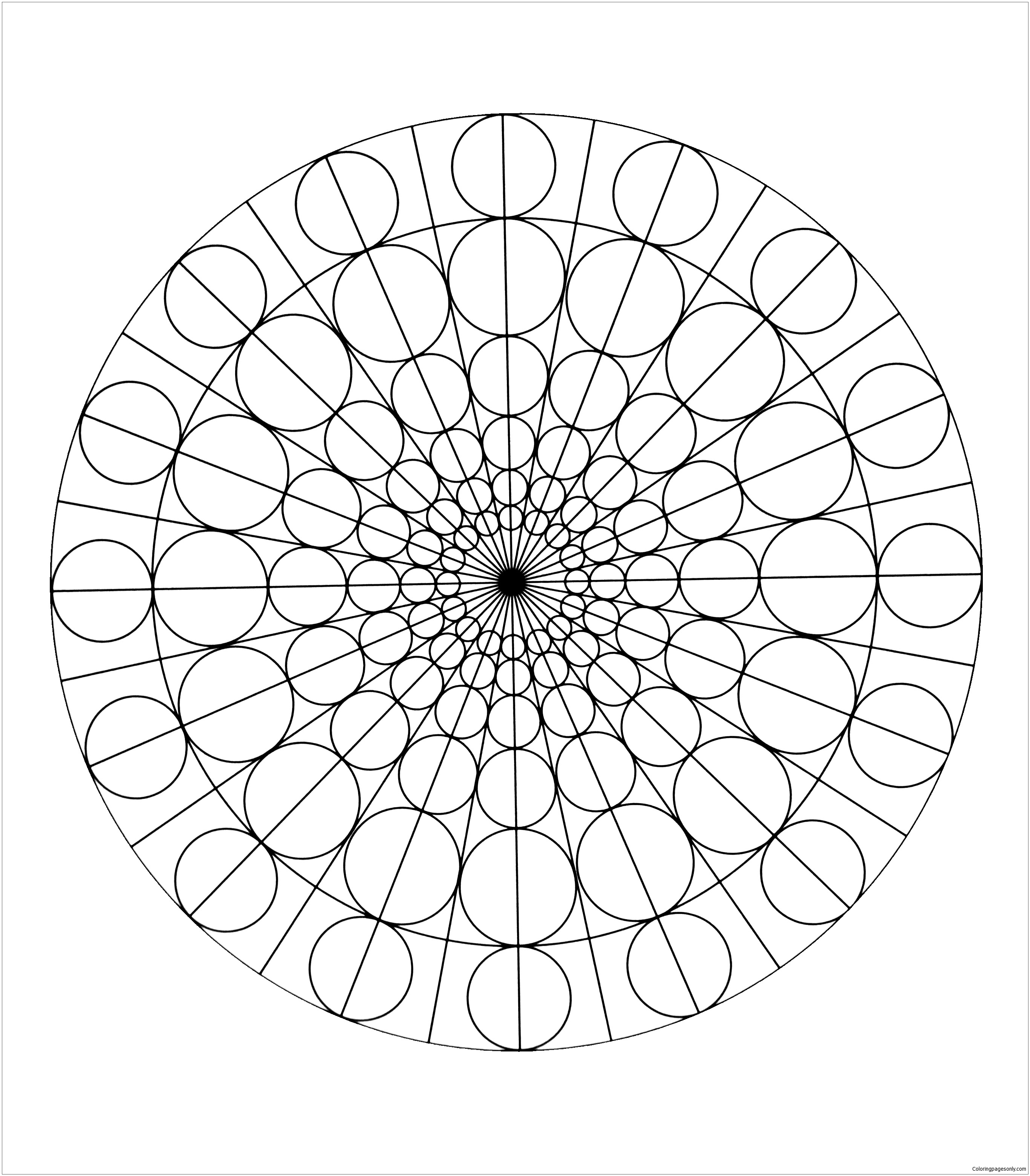 Circles And Round Forms Mandala Coloring Pages