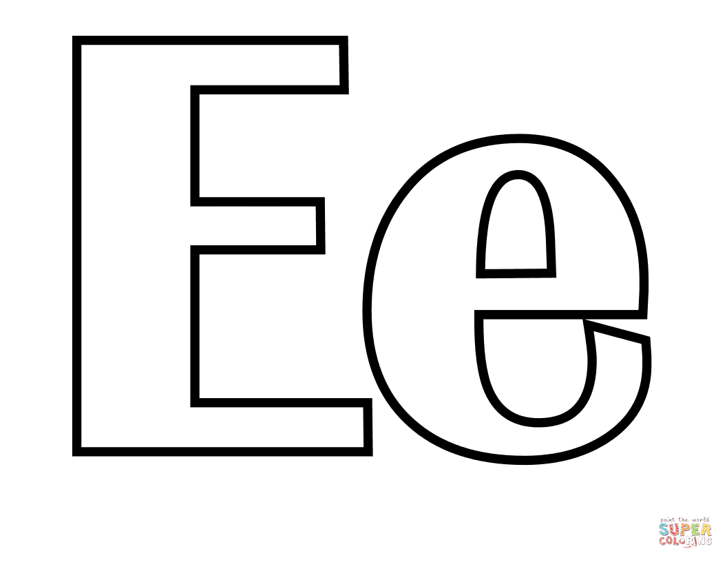 Classic Letter E Coloring Pages
