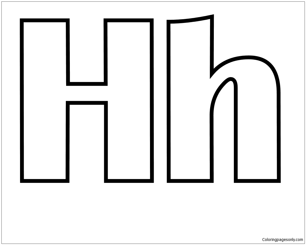 Classic Letter H Coloring Pages