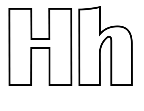 Coloriage classique de la lettre H
