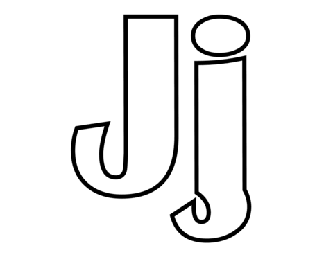 Página para colorear de letra J clásica