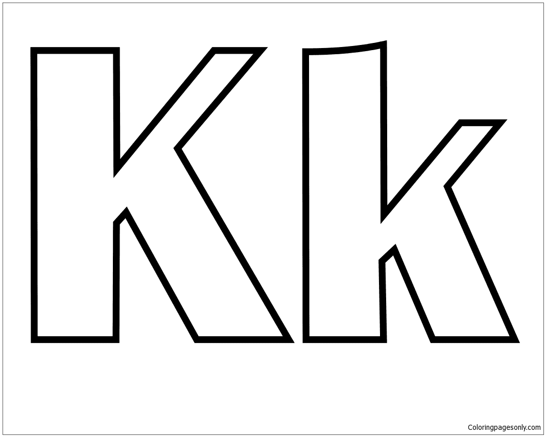 Classic Letter K Coloring Pages
