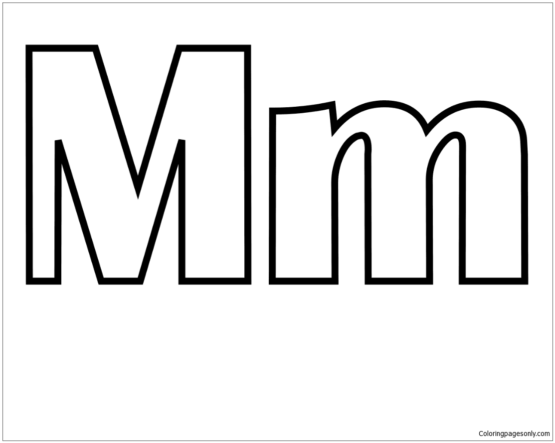 Classic Letter M Coloring Pages