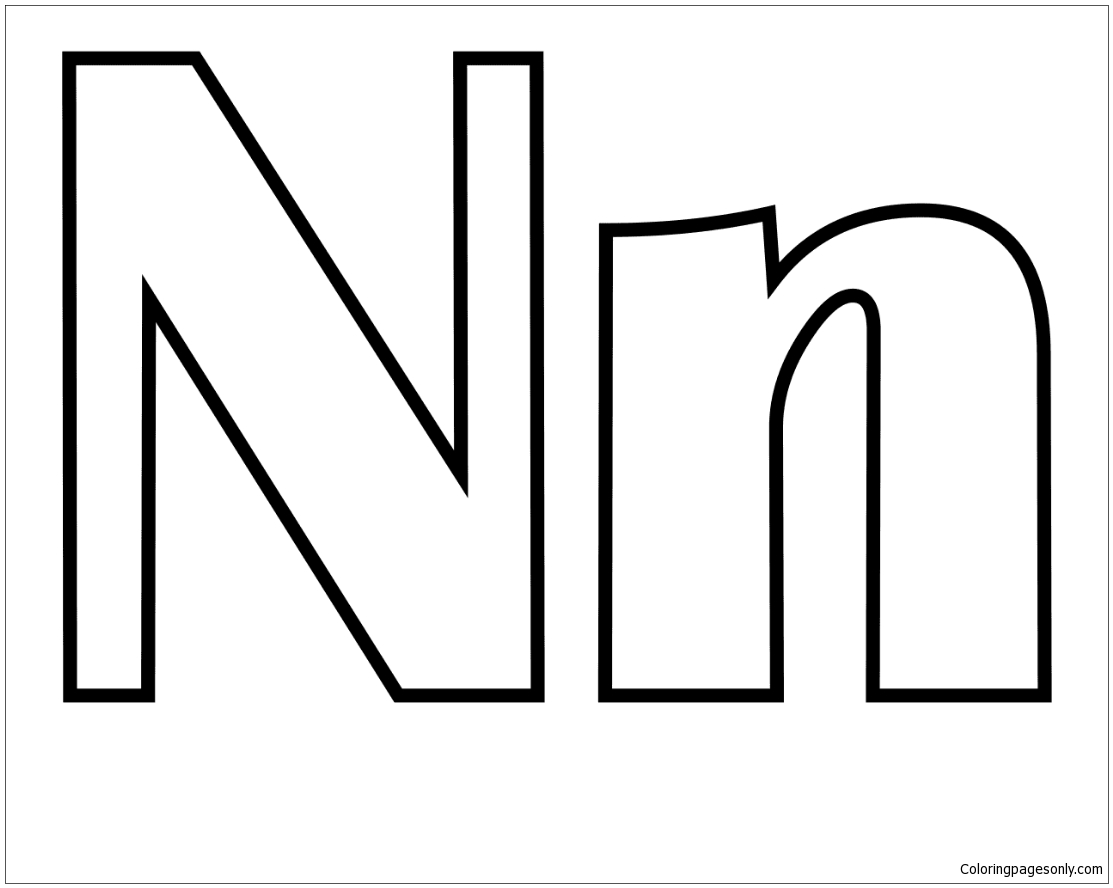 Classic Letter N Coloring Pages Free Printable Coloring Pages