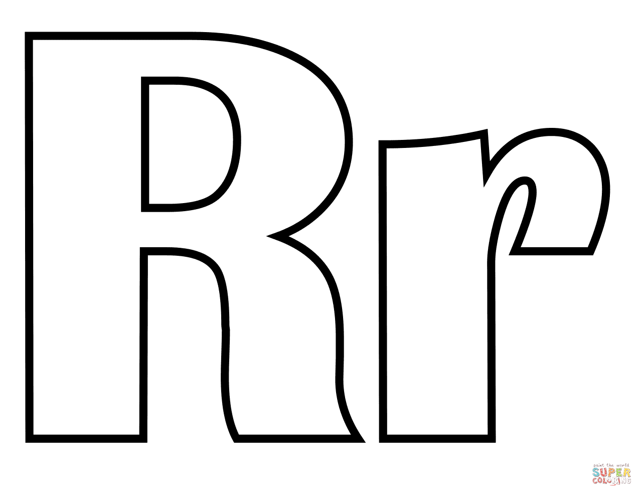Classic Letter R Coloring Pages