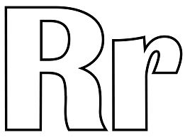 Página para colorir letra R clássica