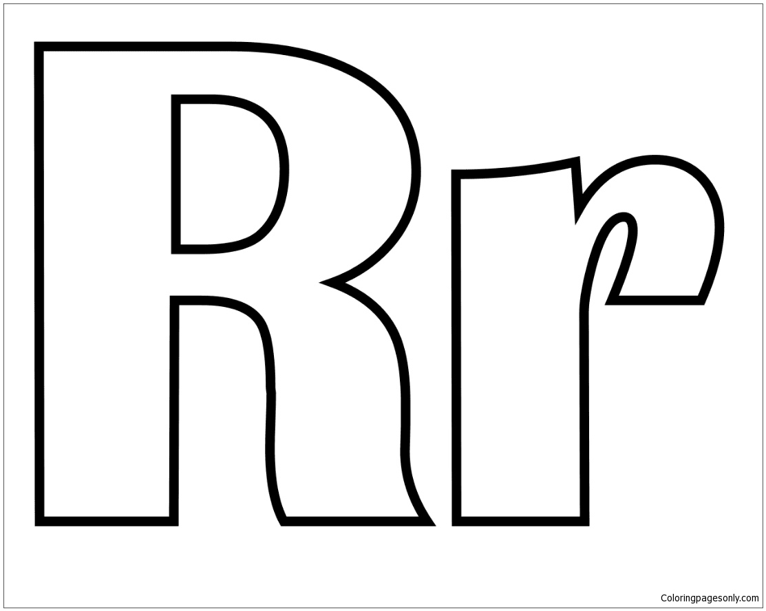 Раскраска Классическая буква R