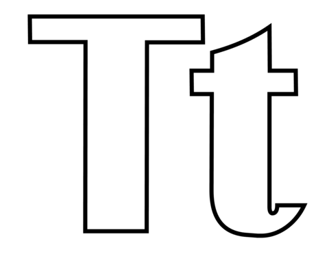 Classic Letter T Coloring Pages