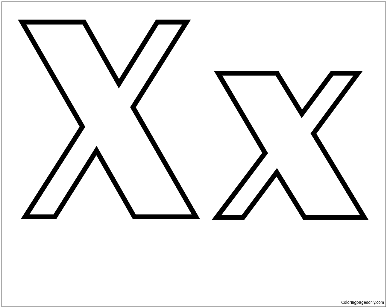 Classic Letter X Coloring Page