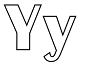 Classic Letter Y Coloring Pages