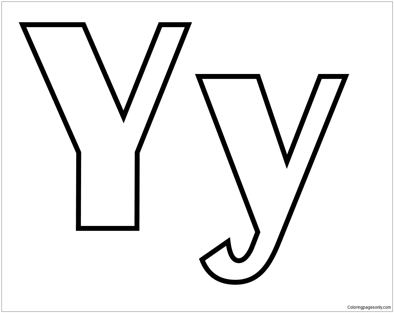 Classic Letter Y Coloring Page