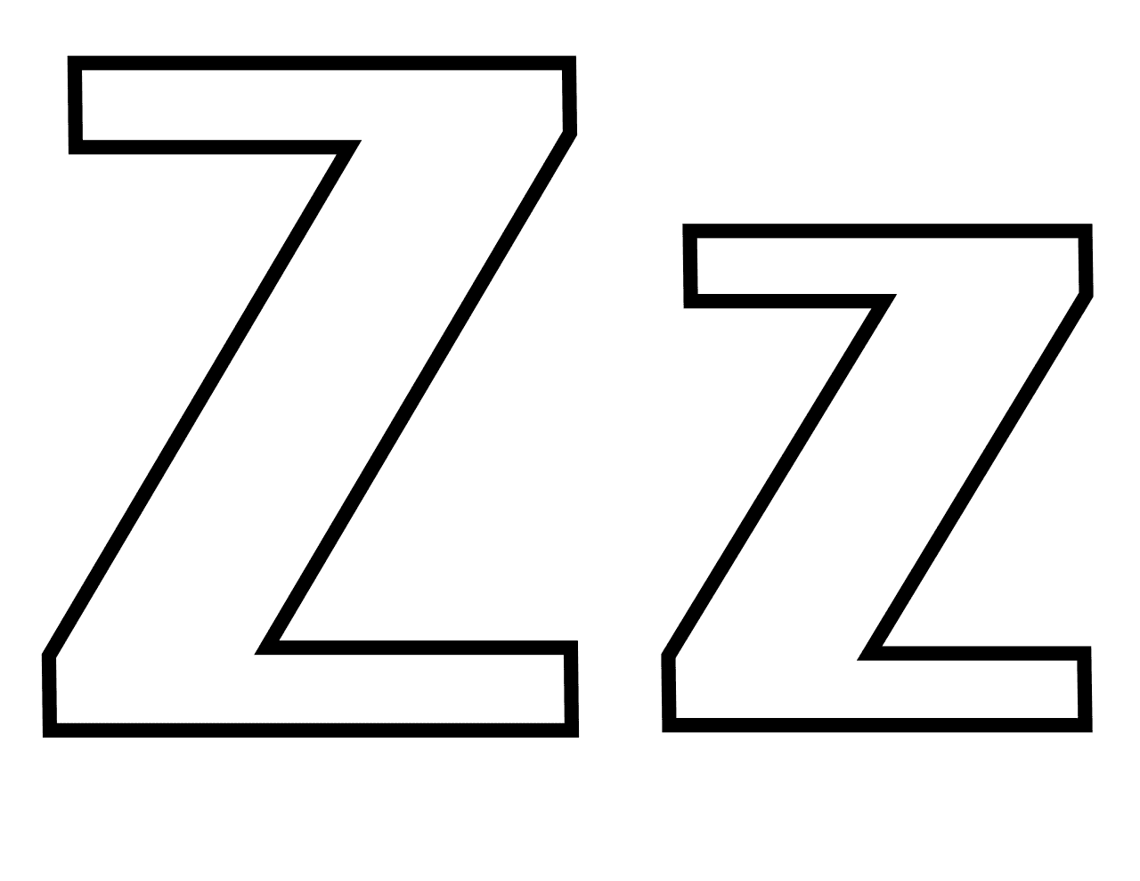 Classic Letter Z Coloring Page