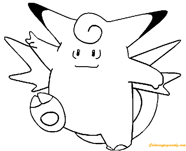 Clefable Pokemon Coloring Page