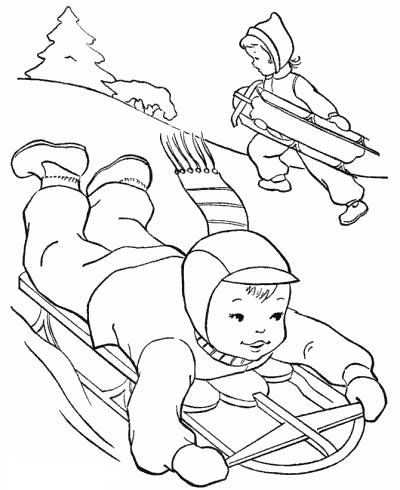 Climbing And Skiing In The Wnter Coloring Page