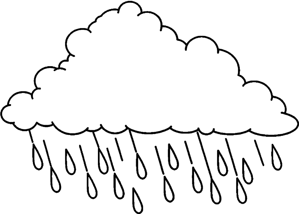 Cloud and rain Coloring Page