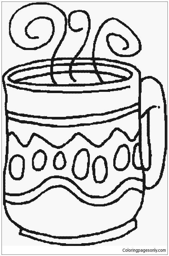 Coffee Winter Coloring Pages