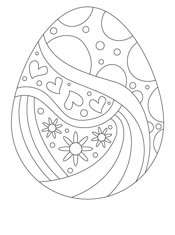 Colorful Easter Egg Pattern Coloring Page