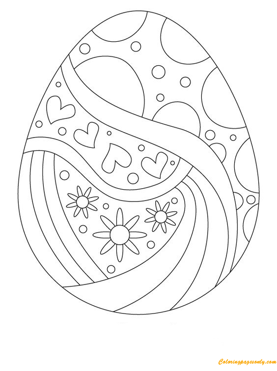 Colorful Easter Egg Pattern Coloring Pages
