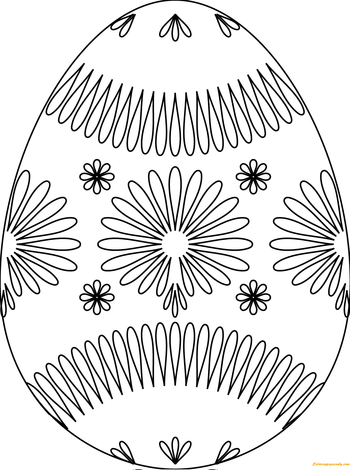 Download Colorful Easter Egg with Nice Flower Pattern Coloring Pages - Arts & Culture Coloring Pages ...