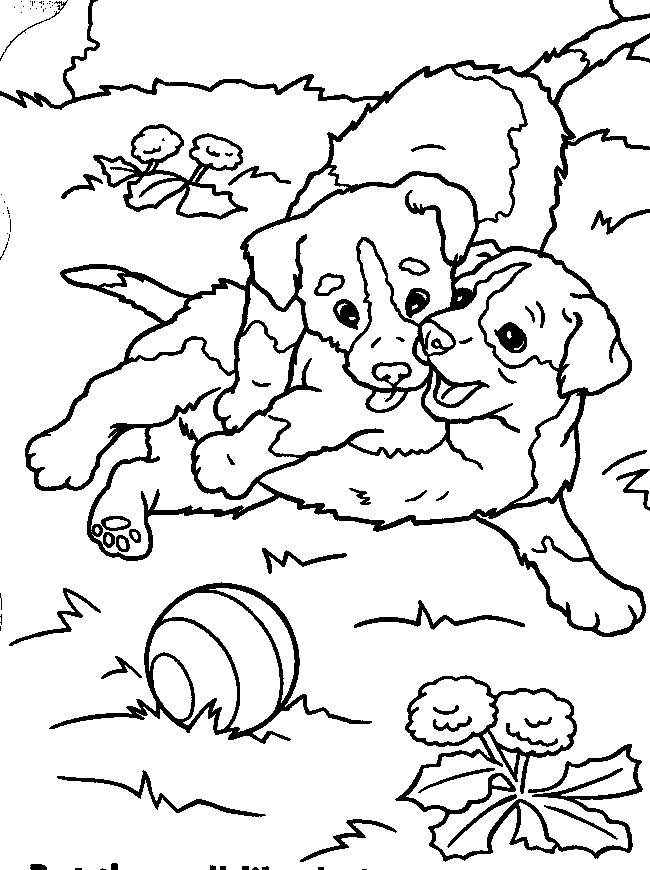 Christmas Morning – Christmas Puppy Coloring Page Página para colorear