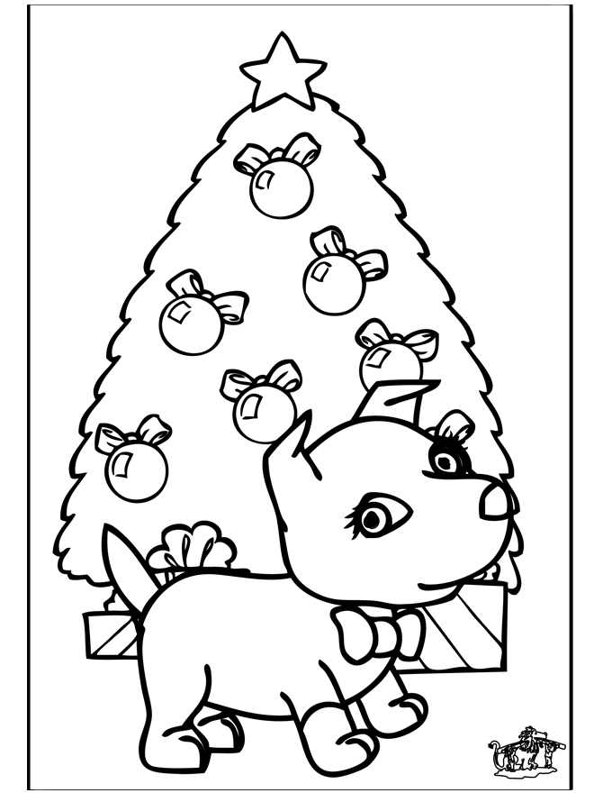 Christmas Dog  Pictxeer Coloring Page