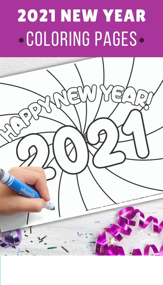 Happy New Year 2021 Coloring Page Happy New Year Coloring Pages New