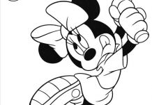 Minnie Mouse plays tennis Coloring Page