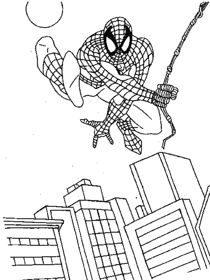 Spiderman vola attraverso gli edifici di Spider-Man: No Way Home