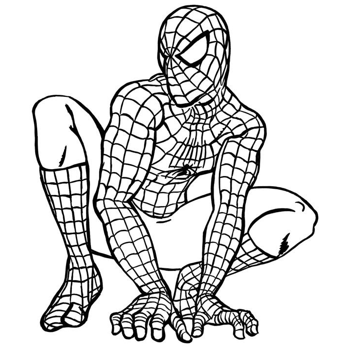 Pagina da colorare di Spiderman 1 semplice