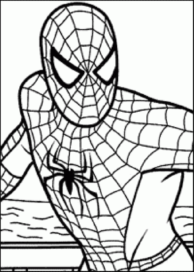 Spiderman Cartoon For Kids Coloring Pages