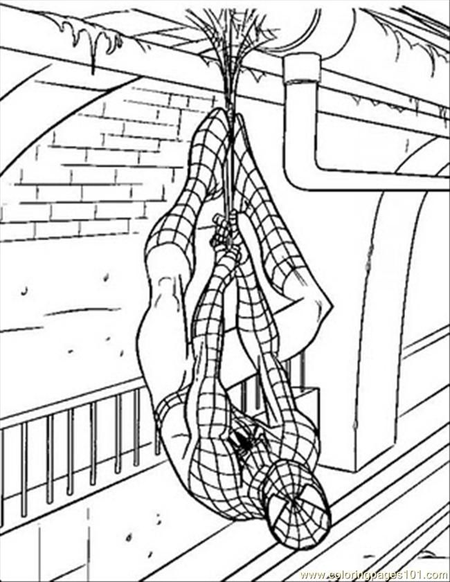 Printable Spiderman Cartoons Batman Coloring Page